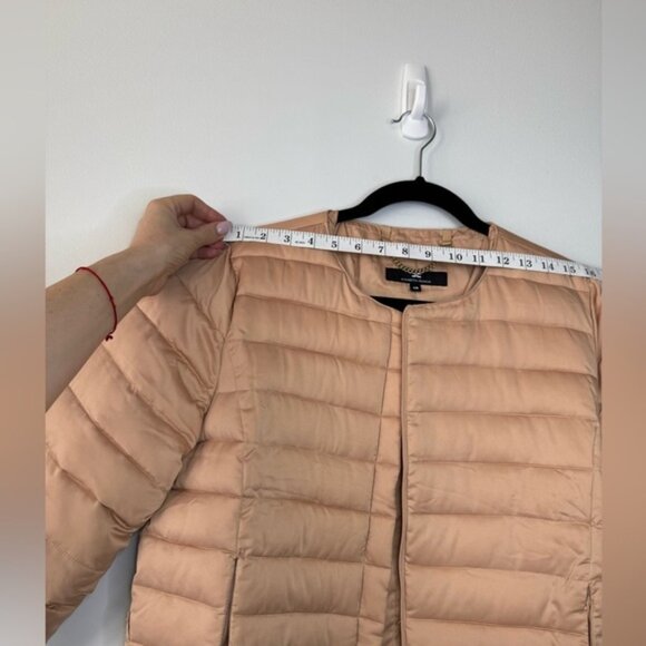 Elisabetta Franchi Peach Quilted Crop Coat - Size 46 (US 10) - Picture 7 of 16
